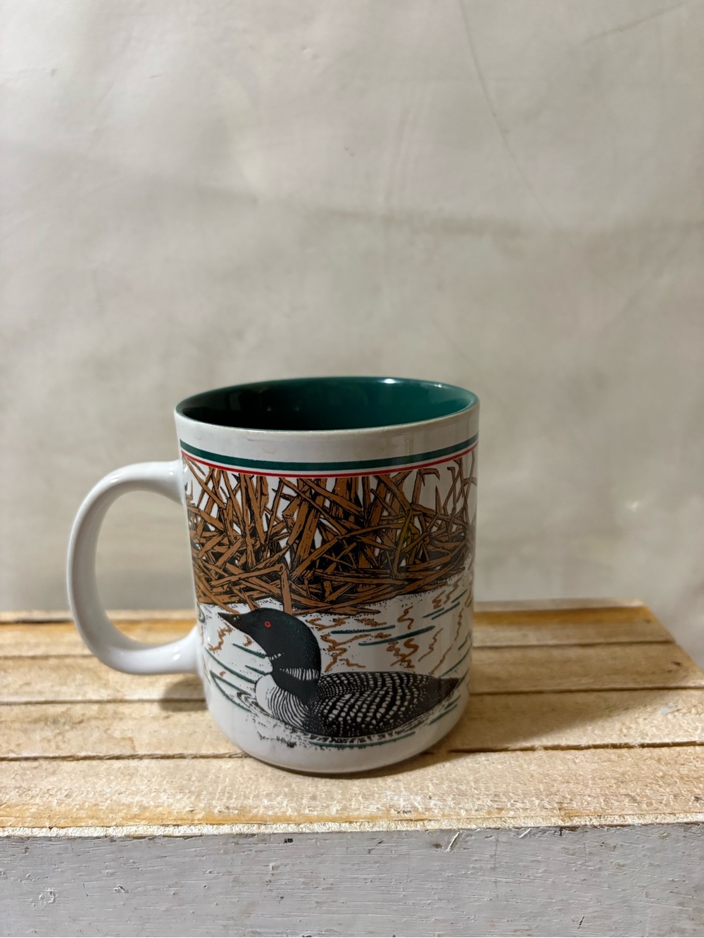 Vintage 1990 Featherstone Ganz Mug Cup Ceramic Loon Bird Wildlife Themed